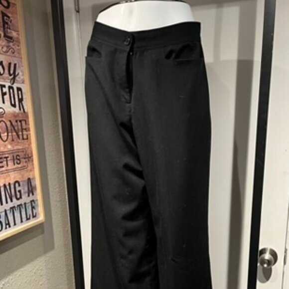 Women’s Black Dress Pants By Clara Sun Woo Wide Leg Zipper Fly - Picture 11 of 12